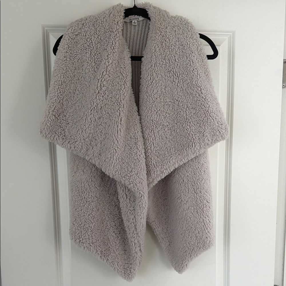 BB Dakota Size Small Sherpa Draped Vest -  Cream Color